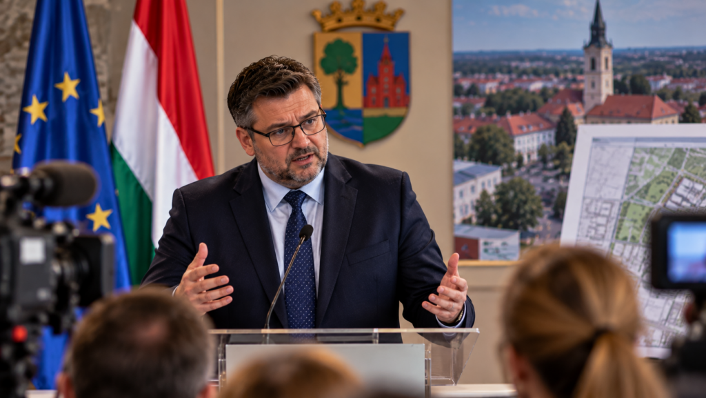 Önkormányzati vezető sajtótájékoztatót tart a települést érintő döntésekről, a lakossági tájékoztatás és a vezetői kommunikáció jegyében.